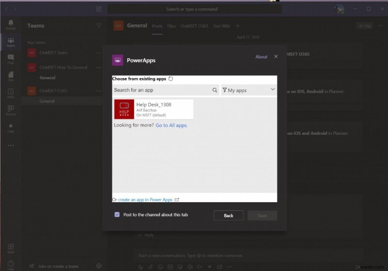 Power Apps を Microsoft Teams に追加して小規模ビジネスのワークフロー機能を改善する方法