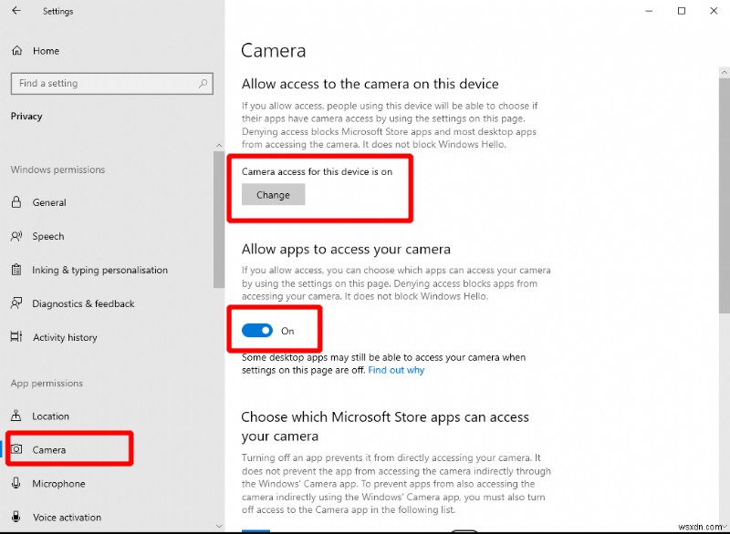 Windows 10 でウェブカメラが動作しない場合のトラブルシューティング