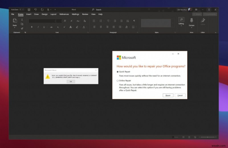 Microsoft Word の一般的な問題とその解決方法