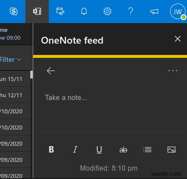 Outlook on the web 内でメモとタスクを表示する方法