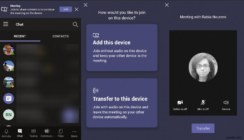 Microsoft Teams ユーザーは、デバイス間で会議を転送できるようになりました。方法は次のとおりです