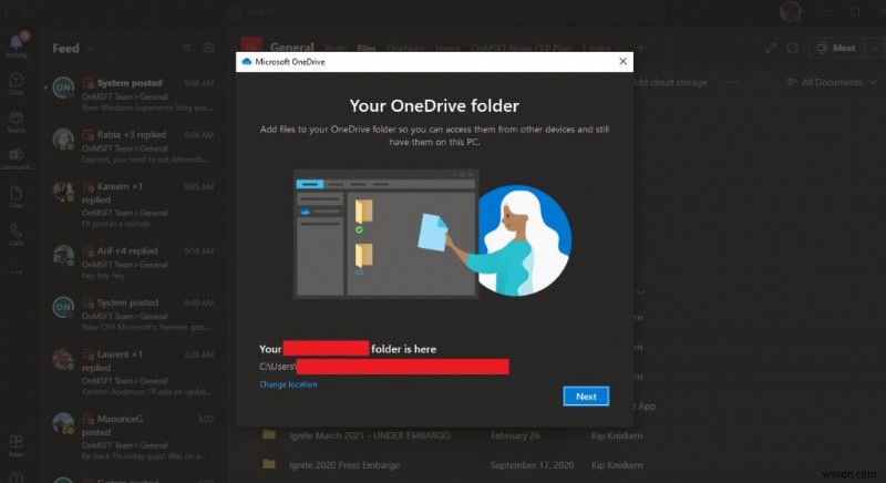 OneDrive を使用して Microsoft Teams のファイルをデバイスに最適に同期する方法