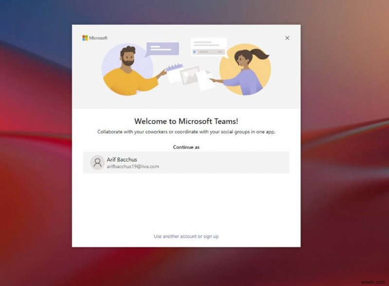 Microsoft Teams アプリに個人アカウントを追加する方法