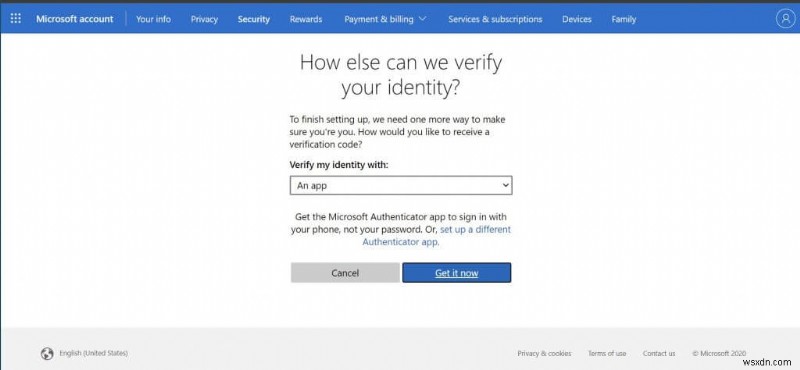 Windows 10 で 2 段階認証を有効にして Microsoft アカウントを保護する方法