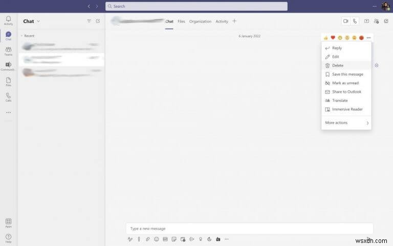 Microsoft Teams でチャットを削除する方法