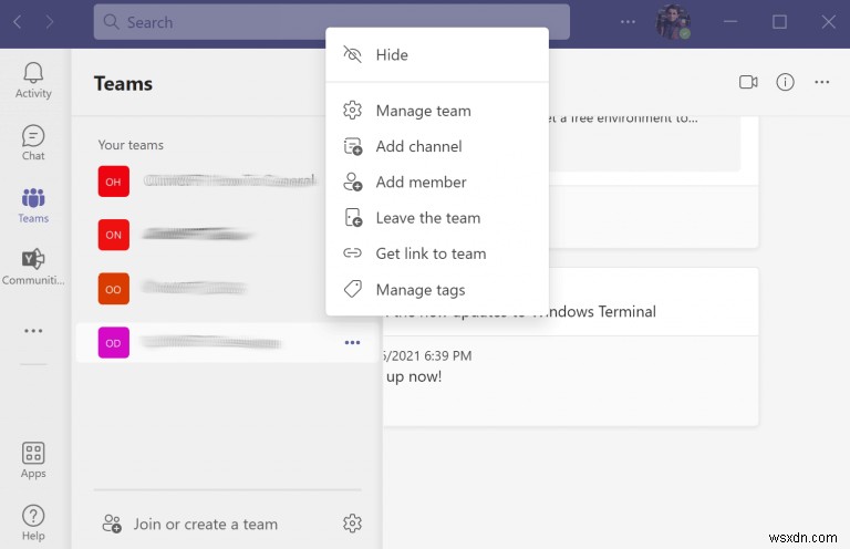 Microsoft Teams でチームを脱退する方法