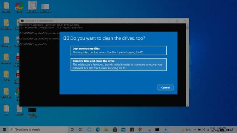 コマンド プロンプトを使用して Windows 10 を出荷時の設定にリセットする方法