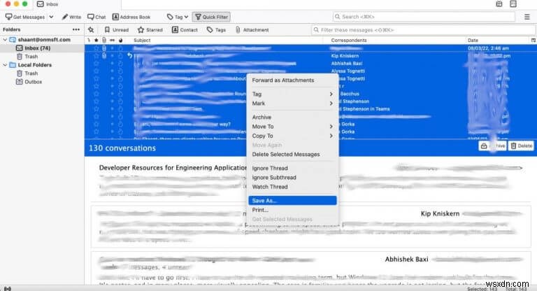 Outlook Web からメールを保存する方法