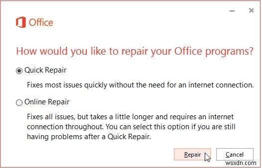Windows 10 でコード 30038-28 MS Office Update エラーを修正する方法
