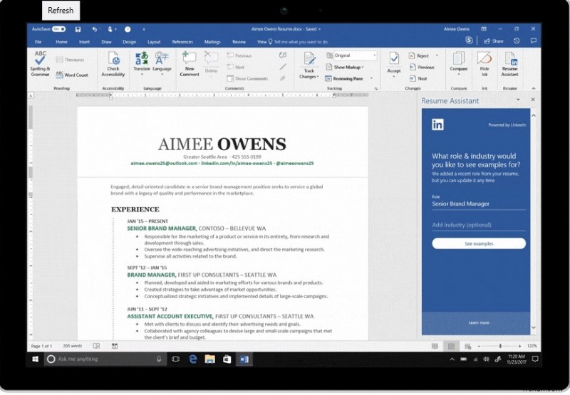 MS Word Resume Assistant で履歴書をより効果的にする