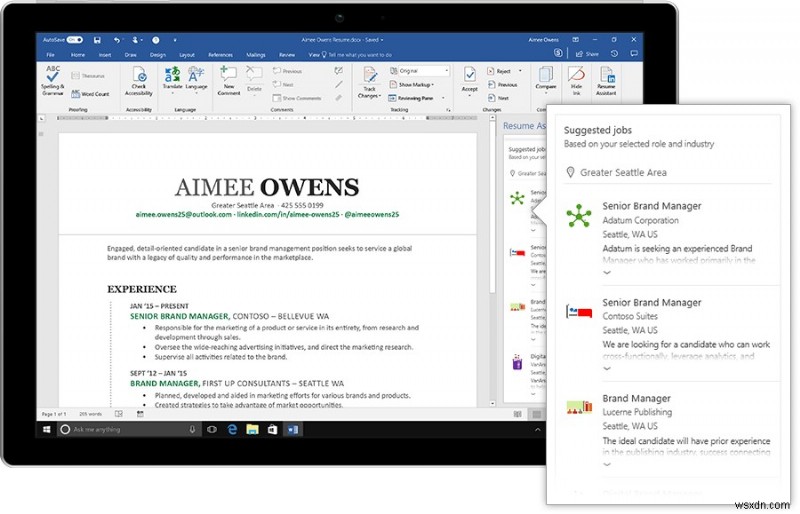 MS Word Resume Assistant で履歴書をより効果的にする