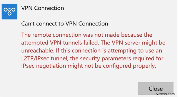 Windows 10 で VPN エラー 800 を修正する方法