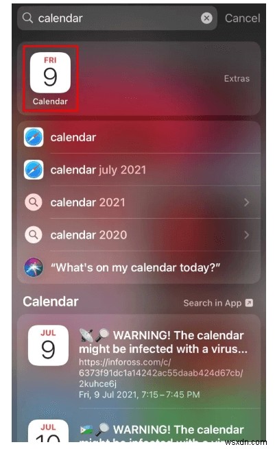 iPhone Calendar Virus を削除する方法