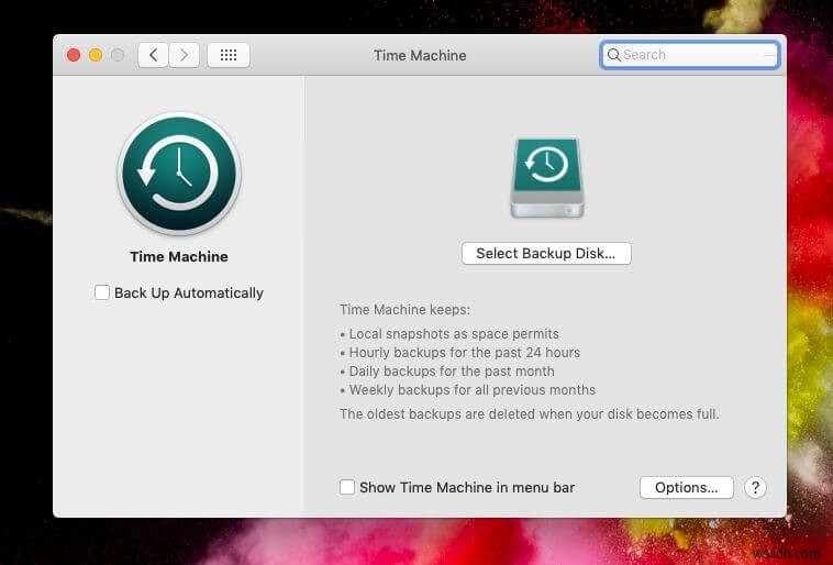 Mac から Time Machine バックアップをクリアする方法