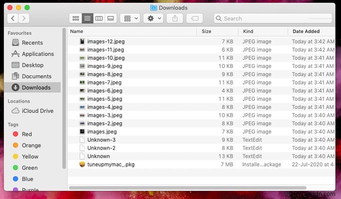 ダウンロードしたファイルとフォルダを削除して Mac をクリーンアップする方法