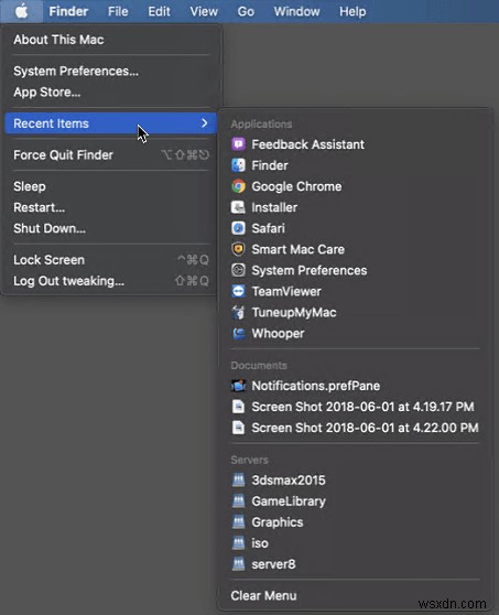 最近使用したファイルとフォルダを Mac から消去する方法