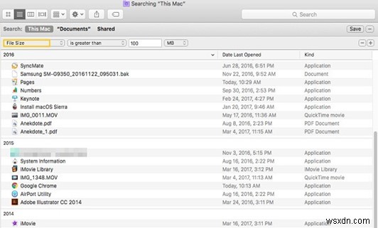 Mac で大きなファイルを見つけて削除する方法