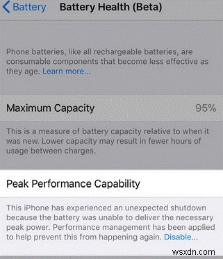 iPhone では、iOS 11.3 で CPU スロットリングを無効にすることができます