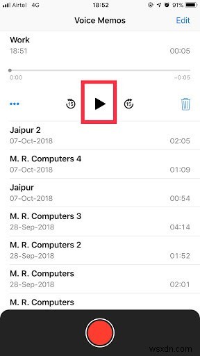 Apple の Voice Memos アプリの操作方法