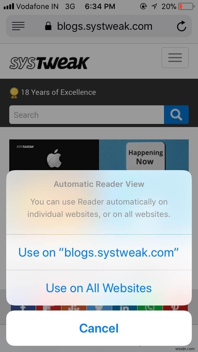 Safari で Web サイトをリーダー モードで自動的に開く方法