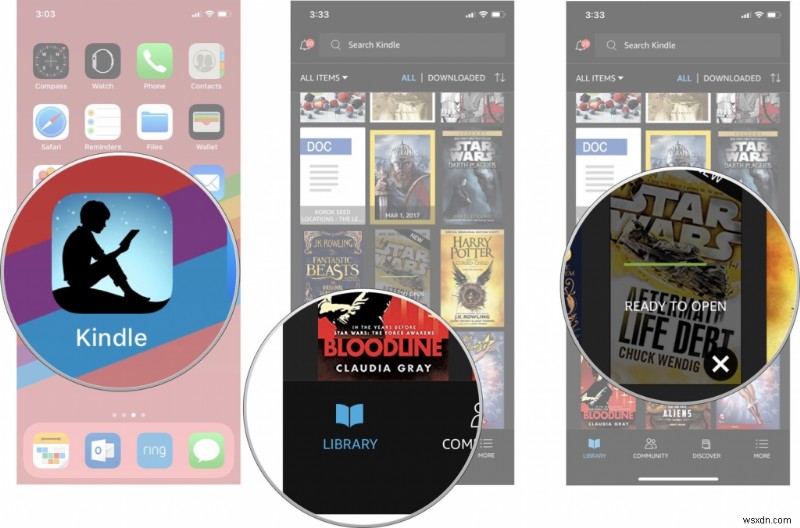 Kindle for iOS で書籍を購入およびダウンロードする方法