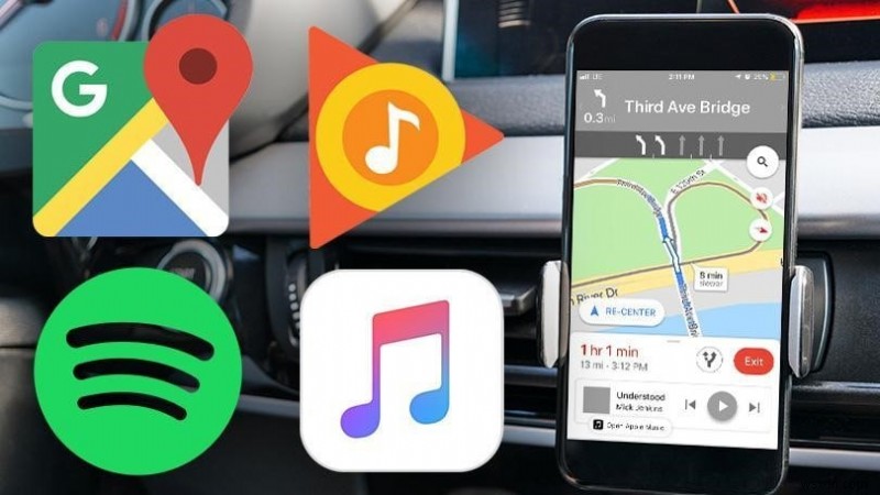 Google マップのアプリ内ミュージック コントロールの使用方法と管理方法