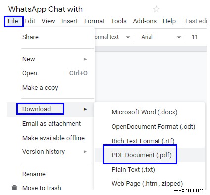 WhatsApp のチャット履歴を PDF としてエクスポートする方法