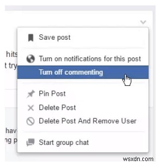 Facebook 投稿のコメントをオフにする方法
