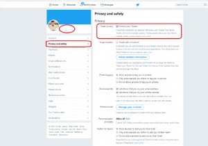安全を確保するための Twitter のヒント