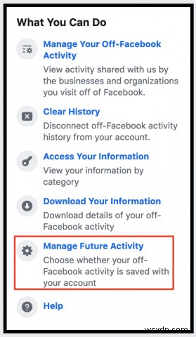 Facebook の新しい「Facebook 以外のアクティビティ」機能の使用方法