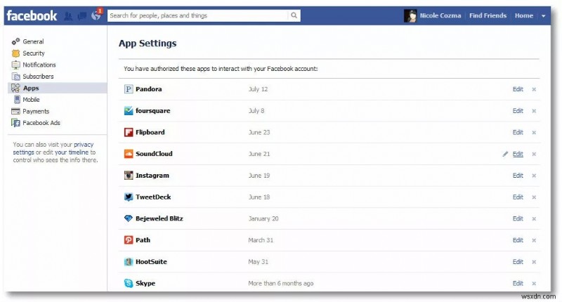 アプリから Facebook アカウントのチェーンを解除する方法