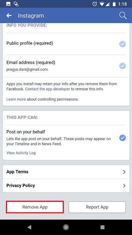Facebook と Instagram アカウントのリンクを解除する方法