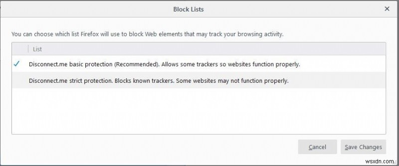 Firefox でトラッカーをブロックする手順