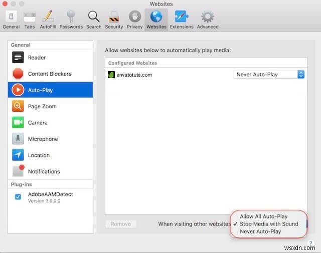 macOS High Sierra の Safari でビデオの自動再生をブロックする