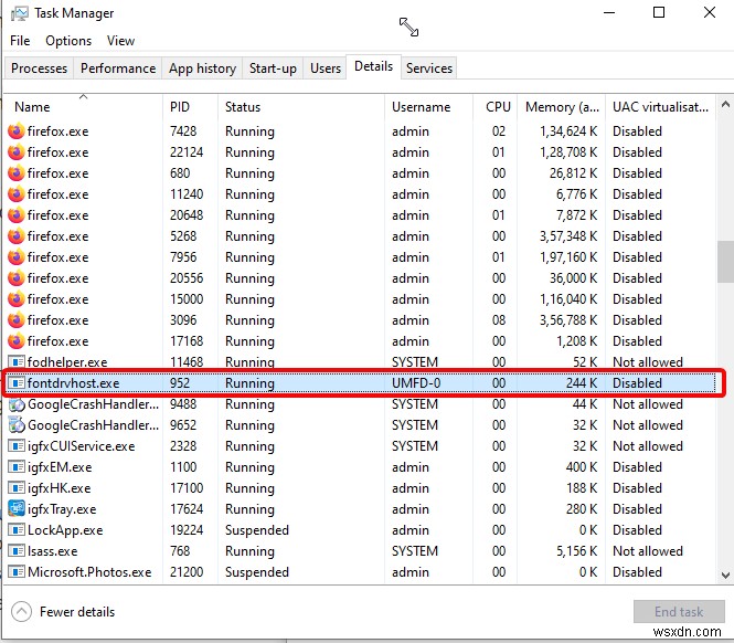 Fontdrvhost.exe とは何ですか?また、実行される理由は?