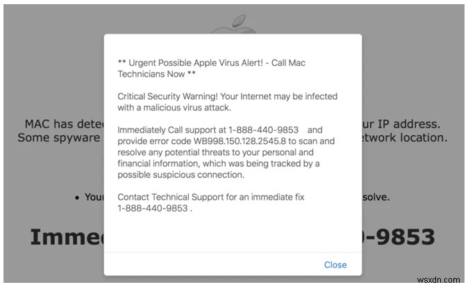 「Apple」からのポルノ ウイルス警告を防ぐ方法