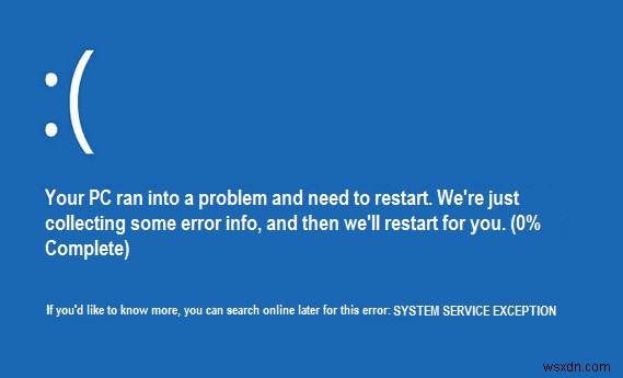 Windows 10 の Stop Code System Service Exception を修正する