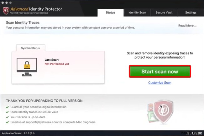 Systweak による Advanced Identity Protector – 個人情報の盗難を防止するツール