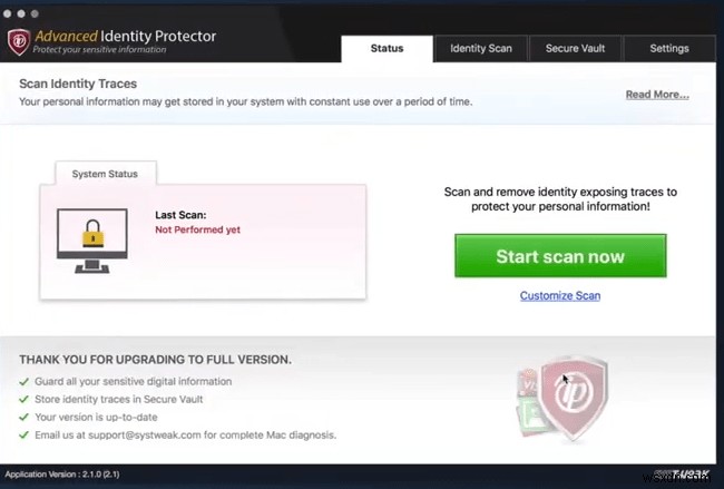 Systweak による Advanced Identity Protector – 個人情報の盗難を防止するツール