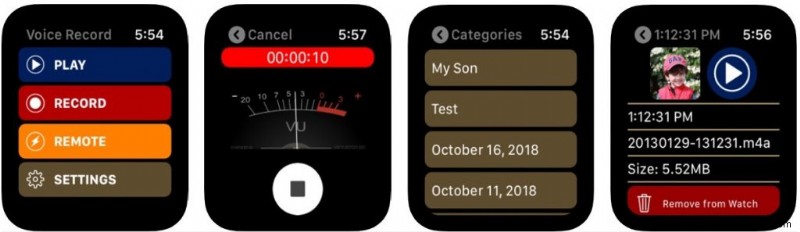 Apple Watch ボイス レコーダー アプリはメモを即座に削除します