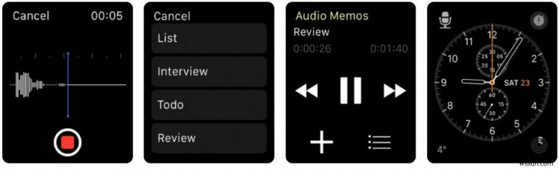 Apple Watch ボイス レコーダー アプリはメモを即座に削除します