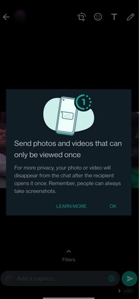 WhatsApp で一度だけ表示する機能を使用して、消えた写真やビデオを送信する方法