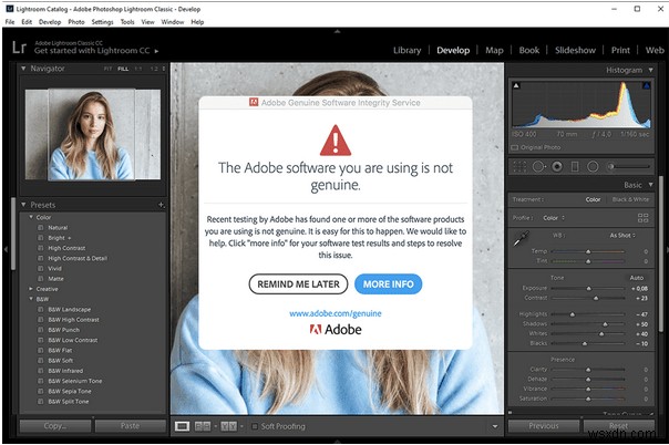 Adobe Genuine Software Integrity Service:Windows および Mac の修正