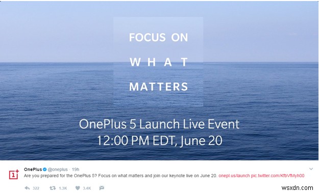 OnePlus 5 は 6 月 20 日に発売予定