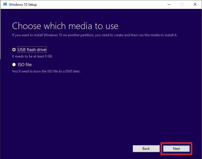 Microsoft Media Creation Tool を使用して .ISO ファイルを作成する方法