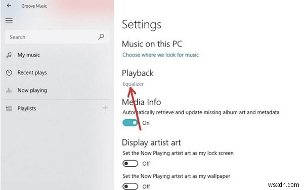 Windows 10 の Groove Music でイコライザーを有効にする方法