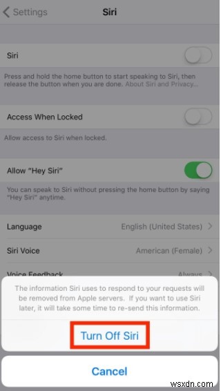 iPhone で Siri を無効にする方法