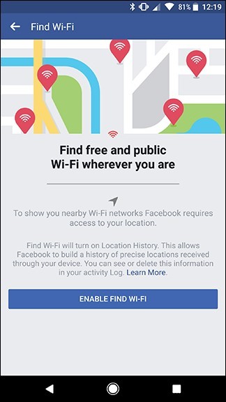 Facebook が近くの WiFi スポットを追跡するのにどのように役立つかを次に示します