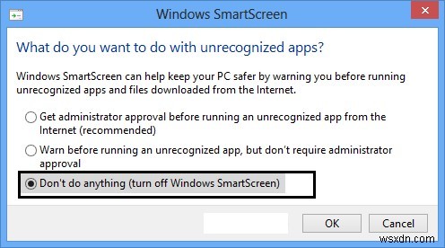 Windows 10 または 8 で SmartScreen フィルタを無効にする方法