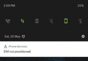 Android での SIM Not Provisioned エラー メッセージ